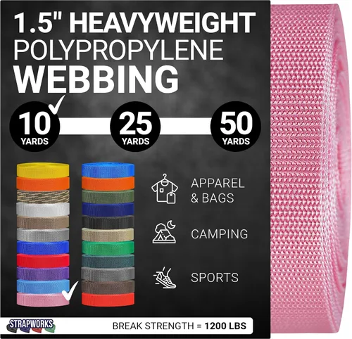 Miniatura 33 de Strapworks Heavyweight Polypropylene Webbing - Heavy Duty Poly Strapping for Outdoor DIY Gear Repair, 1.5 Inches