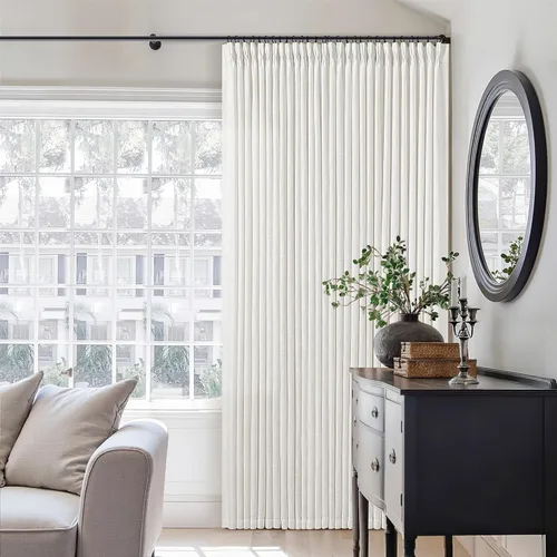 Miniatura 160 de Cortinas de lino natural con pliegues fruncidos de 120 pulgadas de largo para sala de estar, cortinas plisadas con ganchos y lengüeta trasera