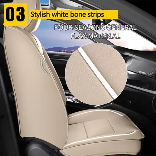 Miniatura 4 de YORKNEIC 2 fundas de asiento delantero de automóvil para Ford Edge 2007-2025 2026, transpirables, impermeables, de piel sintética, compatibles