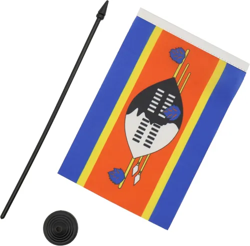 Miniatura 73 de AZ FLAG Sierra Leone Bandera de mesa 5'' x 8'' - Bandera de escritorio de Sierra Leona 21 x 14 cm - Bastón y base de plástico negro