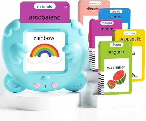 Miniatura 12 de Tarjetas didácticas parlantes en español e inglés para niños pequeños, 510 palabras visuales bilingües rosadas, juguetes educativos para niñas
