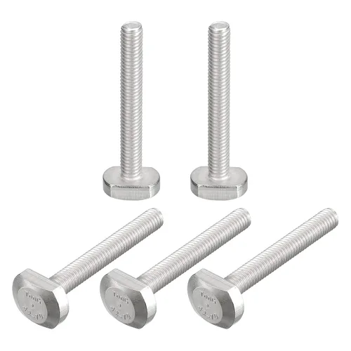 Miniatura 21 de uxcell Pernos de ranura en T, 5 unidades M5x25mm Pernos deslizantes de caída en T de acero inoxidable 304 con forma de T para pista en T
