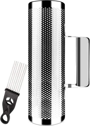 EastRock Güiro de acero inoxidable de 10 pulgadas y 3 pulgadas, instrumento de percusión, herramienta de entrenamiento musical con raspador,