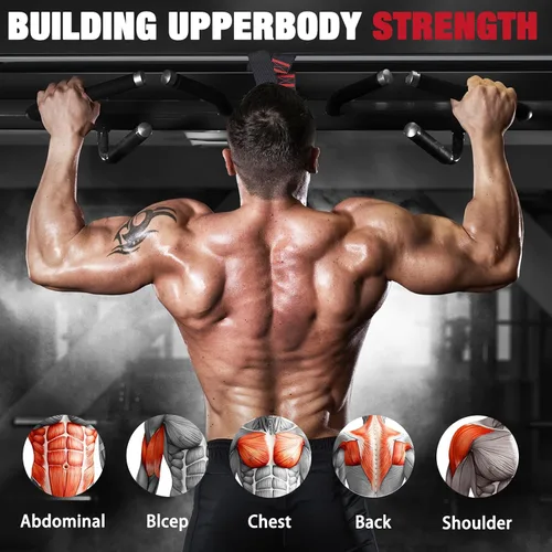 Miniatura 4 de Pull Up Assistance Bands Set, 300 lbs Max Heavy Duty Resistance Bands with Adjustable Strap, Non-Slip Handle & Door Anchor, Full Body Strength Negro