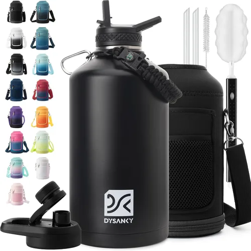 Miniatura 62 de DYSANKY Botella de agua aislada de 32 onzas, metal al vacío de acero inoxidable grueso, jarra de agua deportiva portátil para gimnasio y senderismo