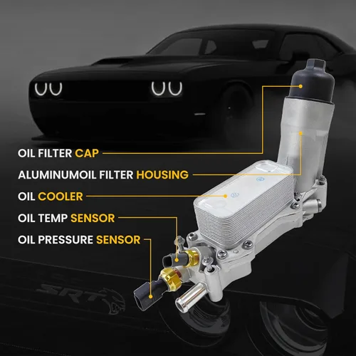 Miniatura 7 de Enfriador de aceite de motor de aluminio y carcasa del filtro de aceite Apto para Chrysler 200 300, Jeep Grand Cherokee Wrangler, Ram 1500