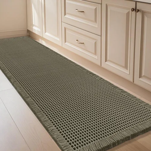 Miniatura 87 de IM HOME Tapete de baño de punto gofre, color caqui, de 24 x 17 pulgadas, tejido bohemio, moderno, absorbente, antideslizante, suave, lavable