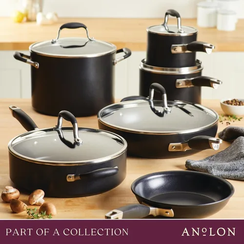 Miniatura 8 de Anolon Advanced Home - Sartén antiadherente anodizado duro (juego de 2 piezas, 10.25 pulgadas y 12.75 pulgadas, ónix)