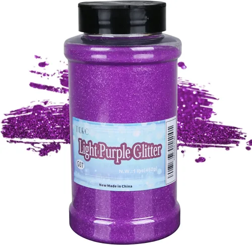 Miniatura 24 de TORC Purpurina fina roja de 1 libra y 16 onzas de purpurina en polvo para vasos, resina para manualidades, slime, cosméticos, pintura de uñas, Rojo
