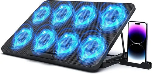 Miniatura 8 de LIANGSTAR Almohadilla de enfriamiento para laptop, enfriador de laptop con 6 ventiladores silenciosos para portátiles de 12 a 17 pulgadas, soporte