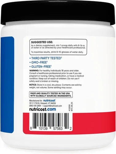 Miniatura 4 de Nutricost Monohidrato de creatina + hidratación sabor a ponche de frutas (30 porciones) – 7 vitaminas y minerales, 5000 mg de creatina por porción