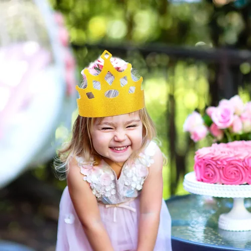 Miniatura 4 de Fancy Land Coronas de cumpleaños para niños, paquete de 25 unidades, coronas de papel brillante para aula, cumpleaños, escuela, familia, suministros