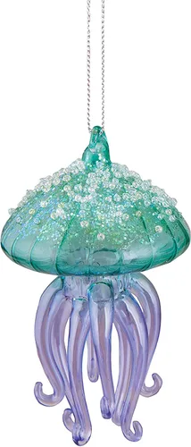 Gallerie II Adorno colgante de cristal pequeño para árbol de Navidad de 5 pulgadas para todas las estaciones, versátil para verano, playa, casa,