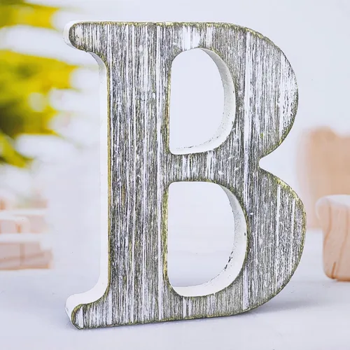 Miniatura 10 de Letras de madera de 8 pulgadas, letras de madera rústica sin terminar para decoración de pared, letras decorativas en pie, cortes de letras, letrero