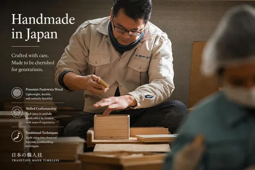 Miniatura 7 de Paulownia - Caja de gestión de cables de madera, organizador de cables hecho a mano para regletas eléctricas, cargadores y enrutadores