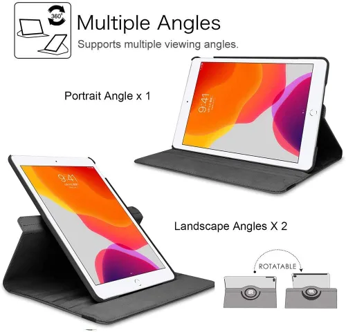 Miniatura 3 de Funda para iPad de 9.7 pulgadas 2018 2017/iPad Air 2 – Funda protectora con soporte giratorio de 360 grados, funda protectora inteligente