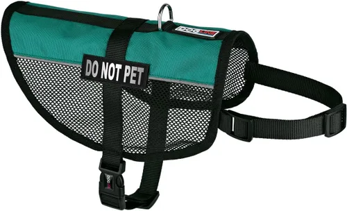 Miniatura 9 de DogLine 13"-16" maxaire Malla Chaleco para perros y 2 NO extraíbles Pet Parches, Negro