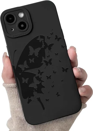 Miniatura 24 de Lovmooful Funda compatible con iPhone 13, bonito diseño de hongos negros para niñas y mujeres, TPU suave a prueba de golpes, protector femenino