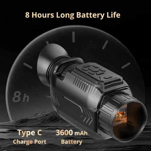 Miniatura 8 de Yoidesu Monocular de visión nocturna, telescopio monocular infrarrojo digital 4K 64MP, zoom digital 28X HD telescopio de alta potencia para la vida