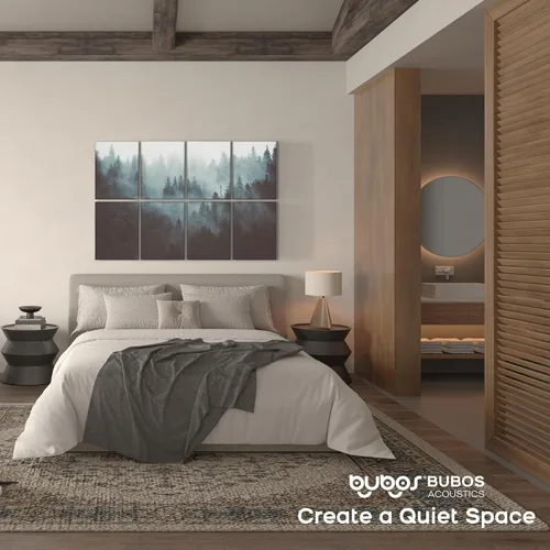 Miniatura 6 de BUBOS - Paquete de 8 paneles acústicos artísticos con aislamiento de sonido para paredes, panel de 47.2 x 31.4 pulgadas que absorbe el sonido
