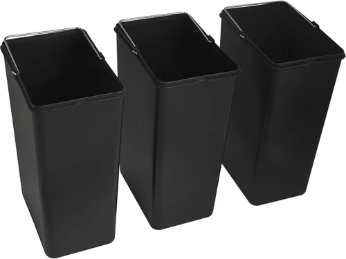 Miniatura 5 de Step N' Sort OPN603 - Cubo de basura y reciclaje de 16 galones, 3 compartimentos, color plateado