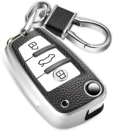 Miniatura 44 de para llavero de Cadillac con funda de TPU con superficie granulada y cuerda trenzada metálica, funda de llavero mejorada para 2020 en adelante CT4