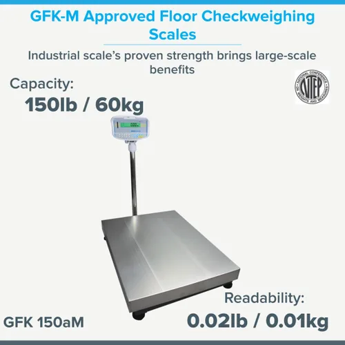 Miniatura 2 de Adam Equipment - Básculas de control de suelo aprobadas por GFK-M 150 libras / 132.3 lbs x 0.02lb / 0.01kg