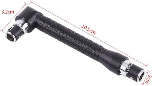 Miniatura 9 de Cuifati Llave en forma de L, llave hexagonal en forma de L de 1/4 de pulgada, cabezal doble con varias puntas de destornillador, herramienta