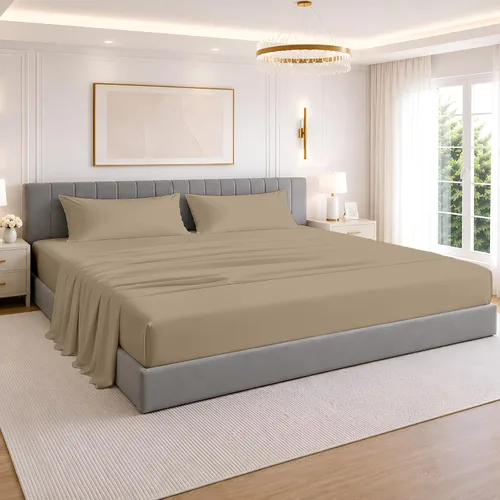 Miniatura 12 de SGI Bedding Juego de sábanas de 108 x 108 pulgadas, 4 piezas, 100% algodón egipcio, bolsillo profundo de 12 pulgadas, ultra suaves, transpirables