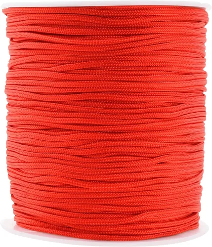 Miniatura 49 de Mandala Crafts Cordón de satén de nailon para la fabricación de joyas, 0.079 in, 55 yardas, cuerdas rojas de nailon, cordón de nudo chino para hacer