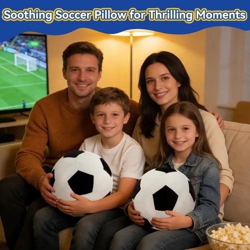 Miniatura 5 de Almohada de fútbol esponjosa – Pelota de fútbol orbicular duradera de 8 pulgadas, almohadas decorativas de fútbol de relleno suave para sofá