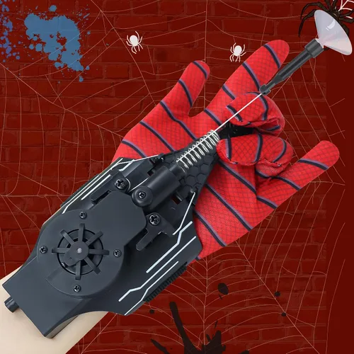 Lanzador de Telarañas de Spiderman, Lanzador de Telarañas con Guantes, Juego de Rol de Superhéroe Realista y Seguro Divertido para Hombres y Niños -