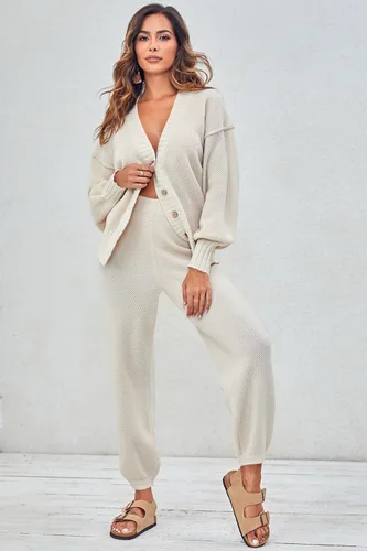 Miniatura 6 de MAOECO Conjunto de 2 piezas para mujer, suéter de punto y pantalones deportivos de cintura alta