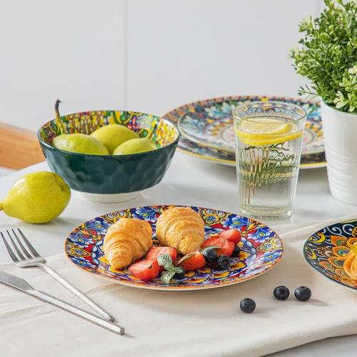Miniatura 6 de vancasso Juego de 6 Platos de Ensalada de 8.5 Pulgadas de Cerámica para Postre, Juego de Platos Pequeños para Cena, Aptos para Microondas, Horno