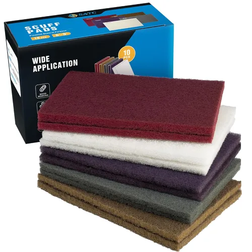 S SATC Paquete de 10 almohadillas de uso general de 6" x 9", 2 de cada una: granate, gris, dorado, morado y blanco, almohadillas para desgaste para