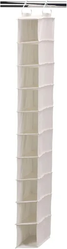 Miniatura 12 de Household Essentials Organizador de armario de plástico y mezcla de algodón estrecho colgante con 10 estantes de almacenamiento, mezclilla