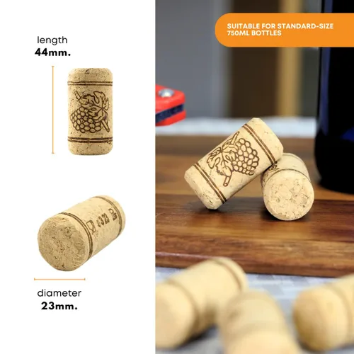 Miniatura 3 de Tapones de corcho para botella de vino (#9) de 15/16" x 1 3/4". Bolsa de 100
