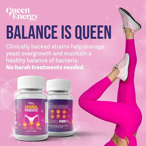 Miniatura 5 de Queen Energy Probiótico vaginal - Apoya el equilibrio del pH, el control de olores y la salud digestiva - 30 cápsulas