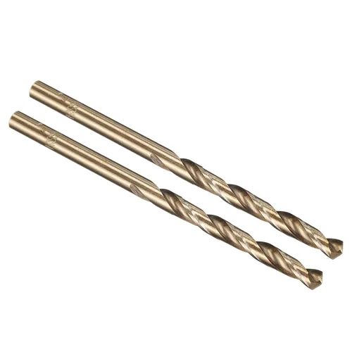 Miniatura 95 de PATIKIL Broca Jobber de 0.039 in, vástago recto M35 cobalto 5% acero de alta velocidad 135° acabado dorado para metal duro de acero inoxidable - 2