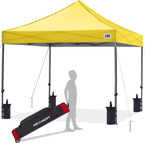 Miniatura 19 de Abccanopy - Carpa de toldo para tienda de campaña comercial instantánea con bolsa de transporte con ruedas, 4 bolsas de arena, Blanco