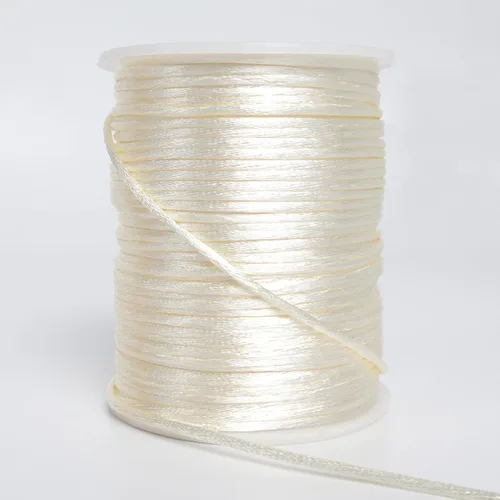 Miniatura 10 de Cordón de nailon satinado de 2 mm x 100,58 m, hilo de nailon sedoso y suave para joyería, pulseras, collares, cuentas, hilo para macramé, cola