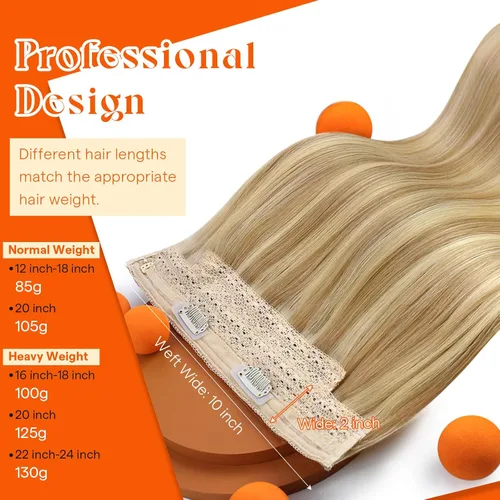 Miniatura 2 de Sunny Hair - Extensiones de cabello humano real con reflejos, con hilo y clips, aplicación invisible, 2.82 onzas, 18 pulgadas, color rubio caramelo