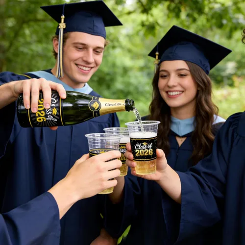 Miniatura 7 de HongyiTime Paquete de 50 vasos de graduación de 16 onzas, juego de vajilla desechable para graduados de clase 2026, suministros y recuerdos