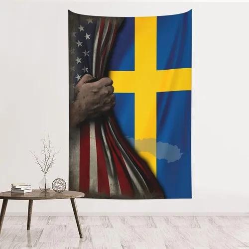 Miniatura 8 de Tapiz de mitad de bandera estadounidense y bandera de Jamaica de 60 x 40 pulgadas, divertido tapiz estético, arte de pared para dormitorio, sala