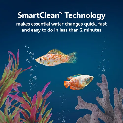 Miniatura 6 de Aqueon Kit de Acuario Pequeño LED MiniBow con Tecnología SmartClean, Azul, 1 Galón