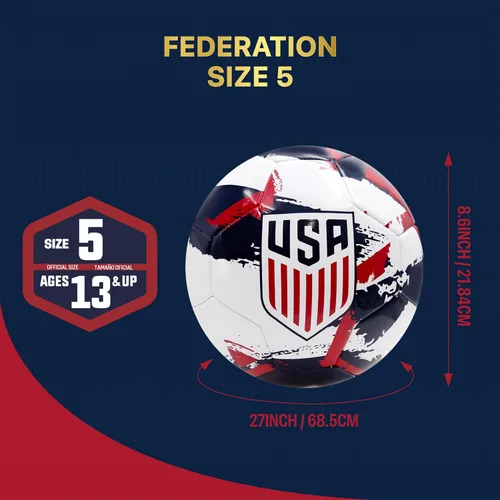 Miniatura 8 de Icon Sports Balón de fútbol oficial de la Federación de Fútbol de USSF93BL-Blanco