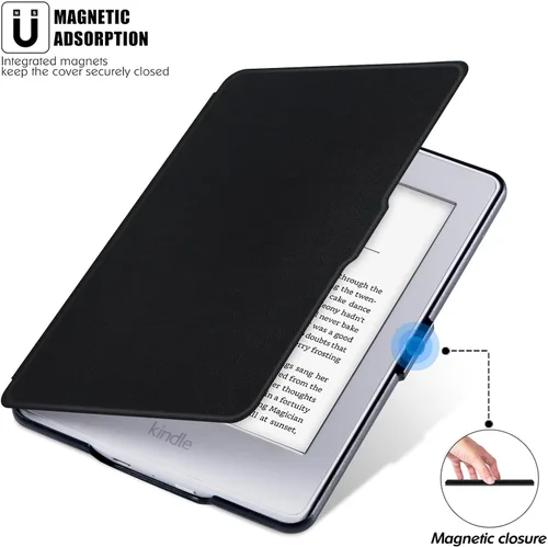 Miniatura 6 de Funda delgada para Kindle Paperwhite de 5ª/6ª/7ª generación antes de 2018 (versión 2012-2017, modelo EY21 y DP75SDI) – Funda protectora de piel Negro