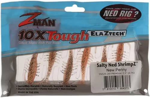 Miniatura 2 de Z-Man SNS25-261PK6 Salty Ned Shrimpz 2.5" New Penny 6 Pack