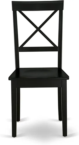 Miniatura 5 de East West Furniture AMBO3-BCH-W Juego de mesa y sillas de cocina de 3 piezas contiene una mesa de comedor redonda con pedestal y 2 sillas de asiento