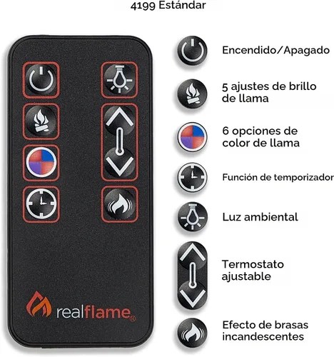 Miniatura 9 de Real Flame Chateau - Chimenea eléctrica esquinera de 41 pulgadas con repisa para sala de estar o dormitorio, calentador de inserto reemplazable